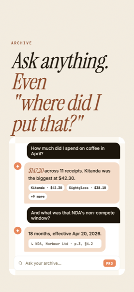 Ask your archive in natural language